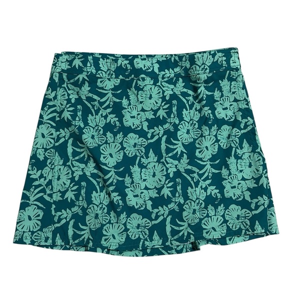 Ripskirt Hawaii Floral Skirt in Teal Green Wrap Skirt Floral Adjustable Waist M - Picture 1 of 9